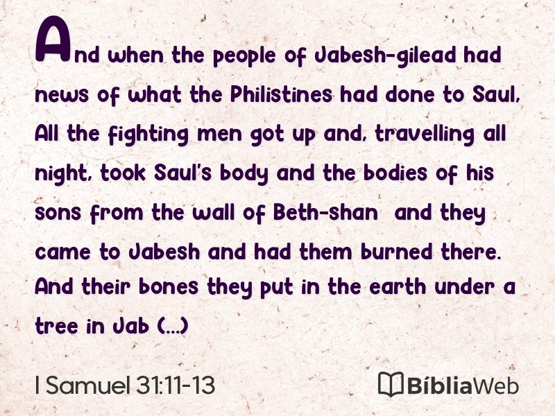 I Samuel 31:11-13 em imagem para compartilhar