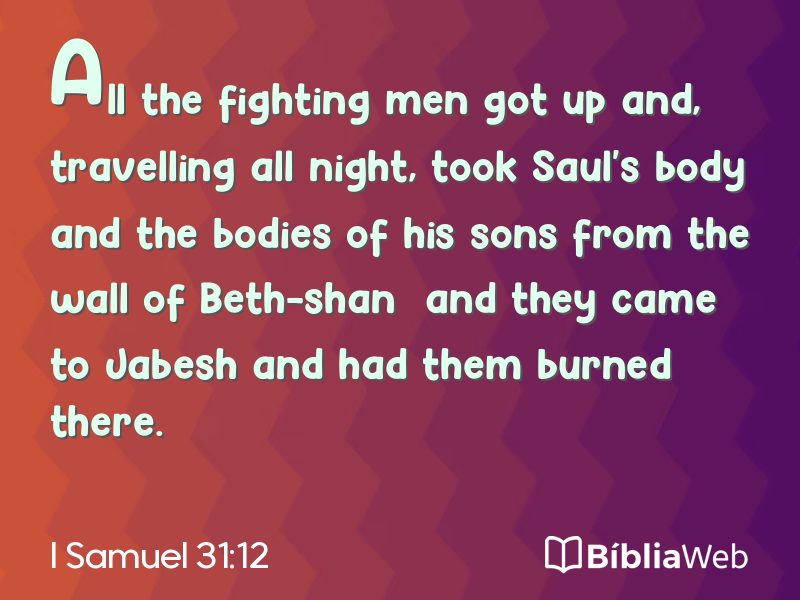 I Samuel 31:12 em imagem para compartilhar