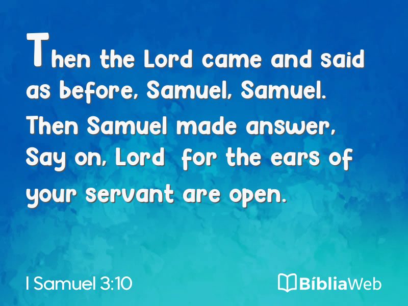 I Samuel 3:10 em imagem para compartilhar