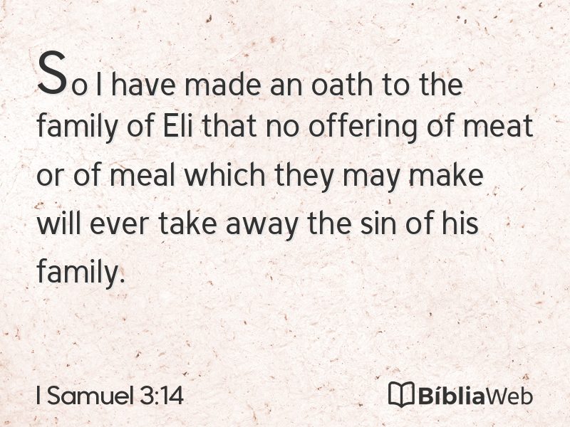 I Samuel 3:14 em imagem para compartilhar