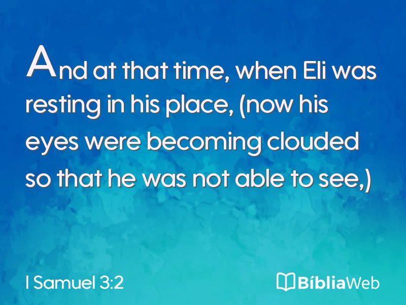 I Samuel 3:2 em imagem para compartilhar