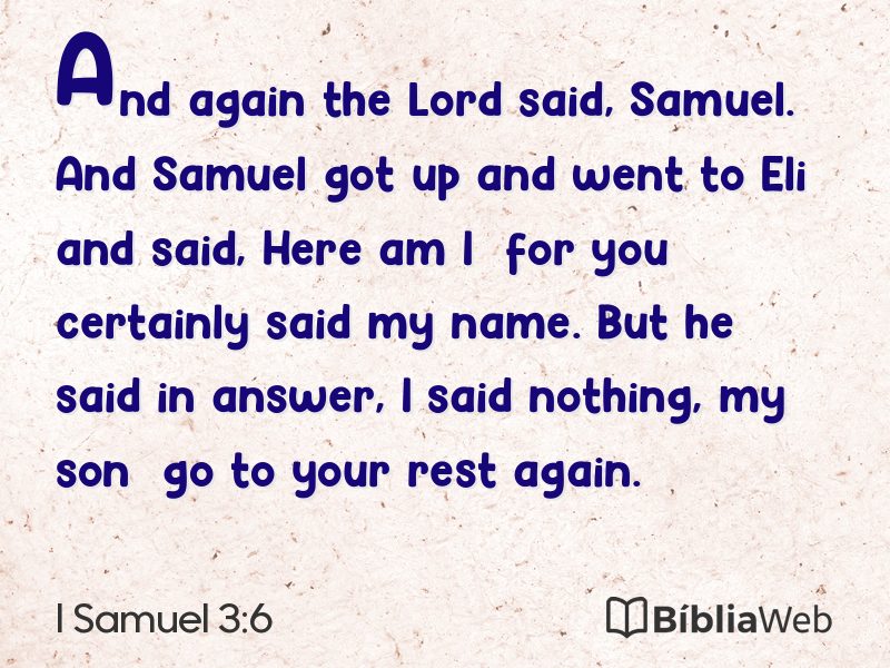 I Samuel 3:6 em imagem para compartilhar