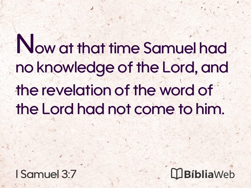 I Samuel 3:7 em imagem para compartilhar