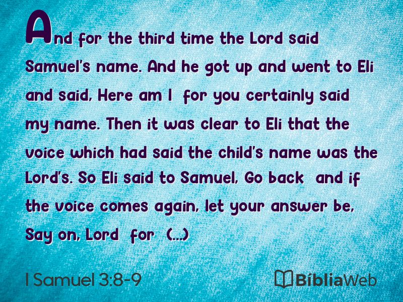 I Samuel 3:8-9 em imagem para compartilhar
