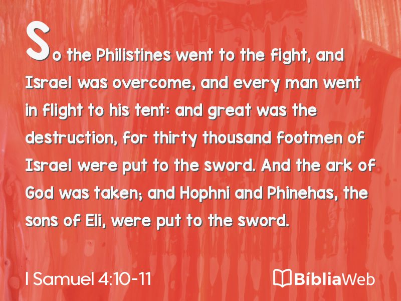 I Samuel 4:10-11 em imagem para compartilhar