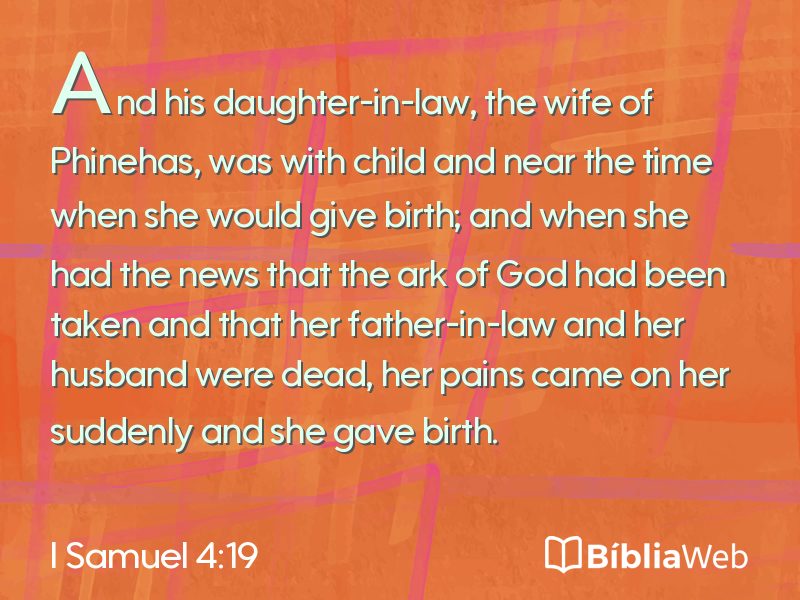I Samuel 4:19 em imagem para compartilhar