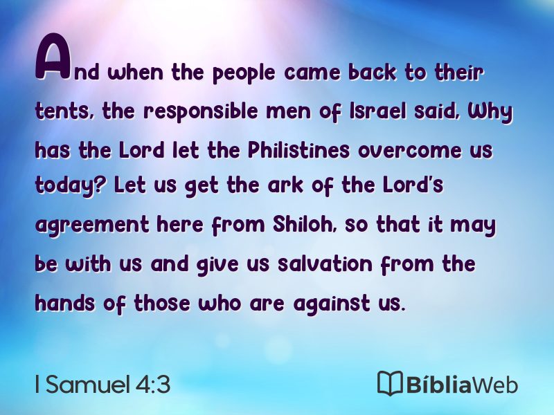 I Samuel 4:3 em imagem para compartilhar