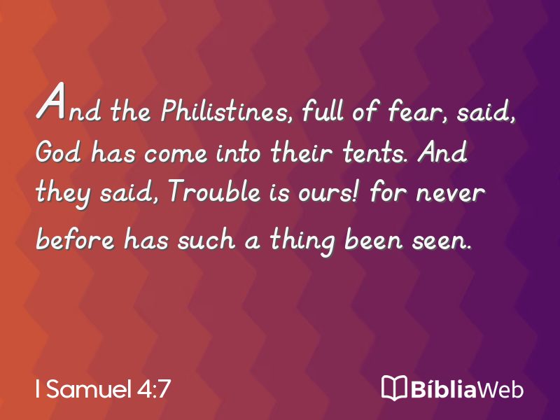 I Samuel 4:7 em imagem para compartilhar