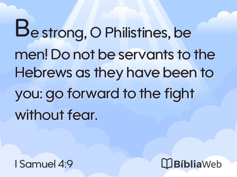 I Samuel 4:9 em imagem para compartilhar