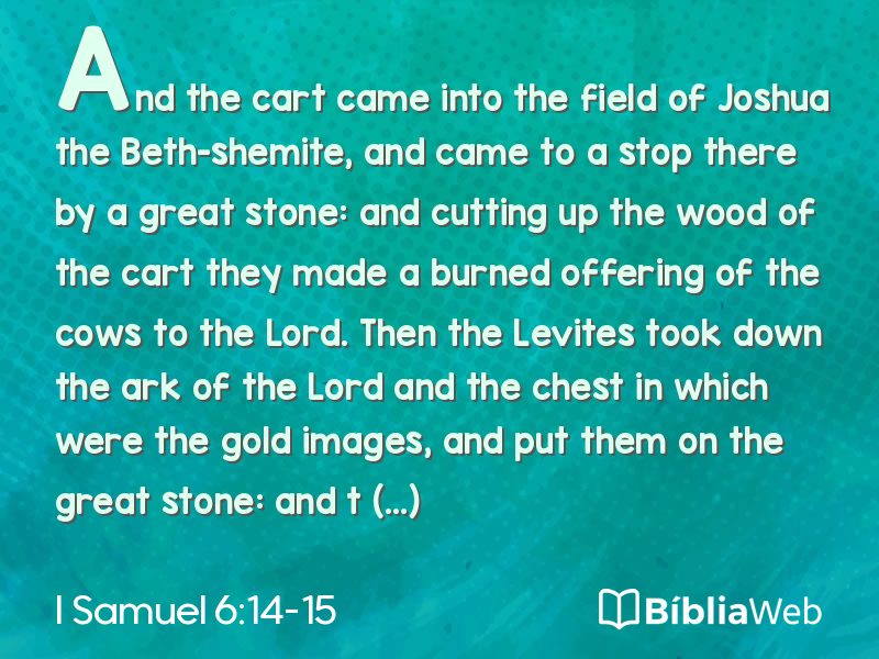 I Samuel 6:14-15 em imagem para compartilhar