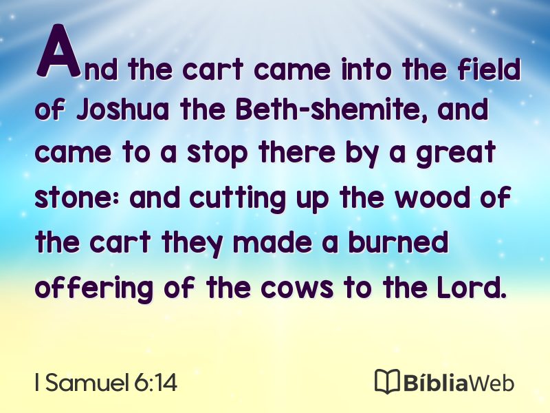 I Samuel 6:14 em imagem para compartilhar