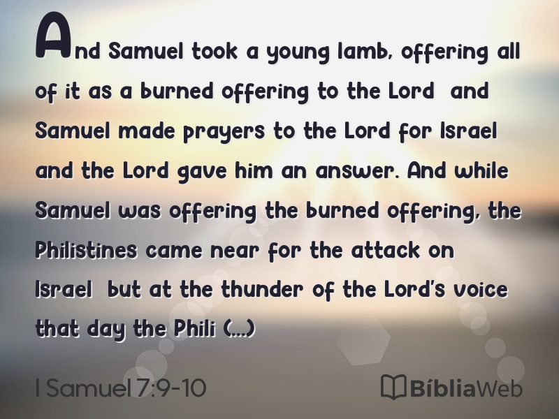 I Samuel 7:9-10 em imagem para compartilhar
