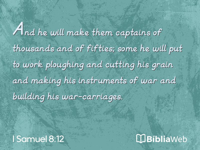 I Samuel 8:12 em imagem para compartilhar