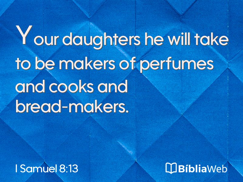 I Samuel 8:13 em imagem para compartilhar