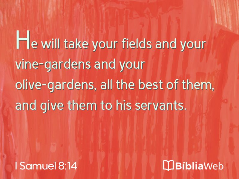 I Samuel 8:14 em imagem para compartilhar