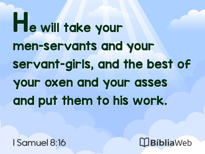 I Samuel 8:16 em imagem para compartilhar