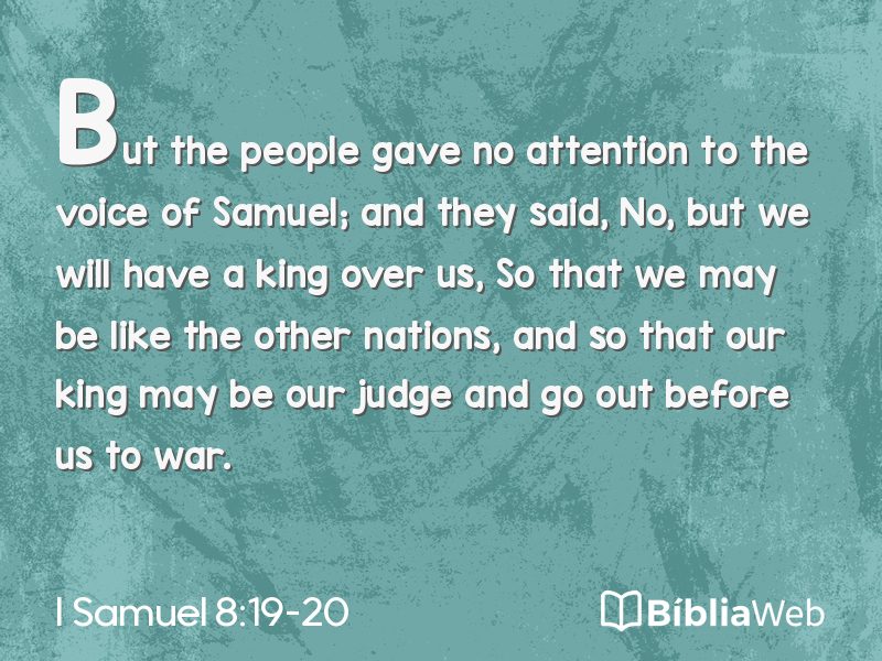 I Samuel 8:19-20 em imagem para compartilhar