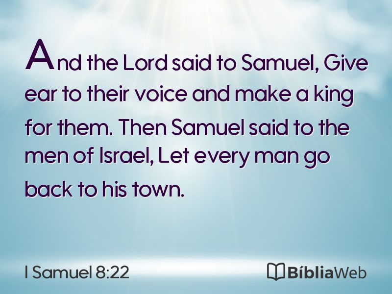 I Samuel 8:22 em imagem para compartilhar