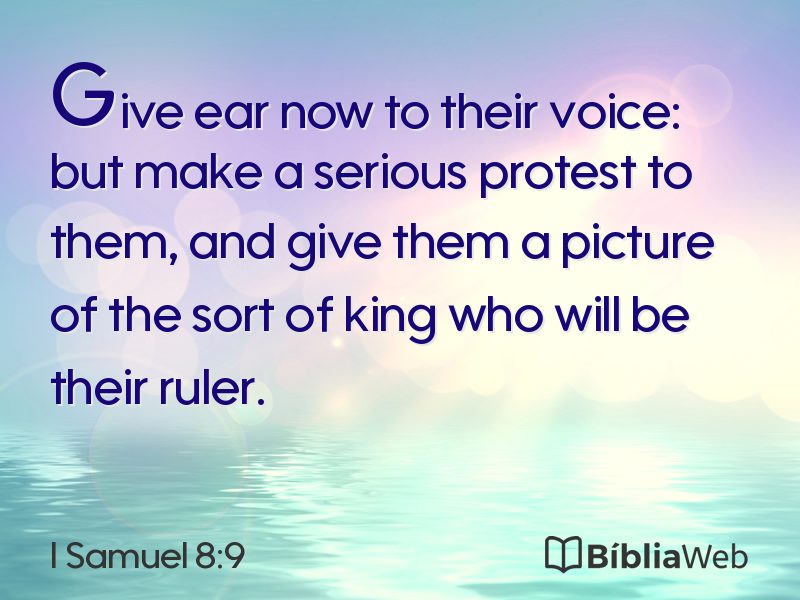 I Samuel 8:9 em imagem para compartilhar