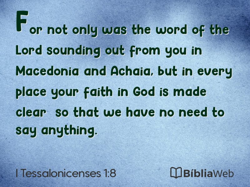I Tessalonicenses 1:8 em imagem para compartilhar