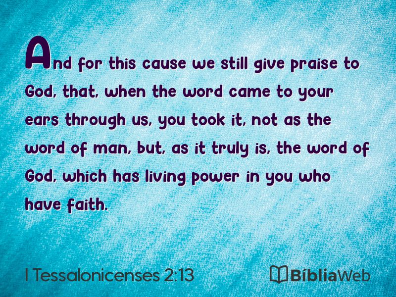 I Tessalonicenses 2:13 em imagem para compartilhar