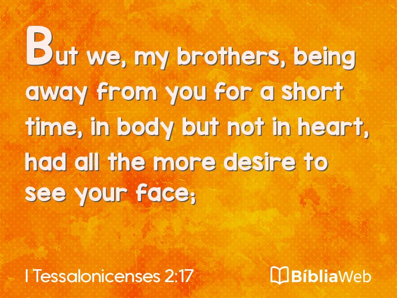 I Tessalonicenses 2:17 em imagem para compartilhar