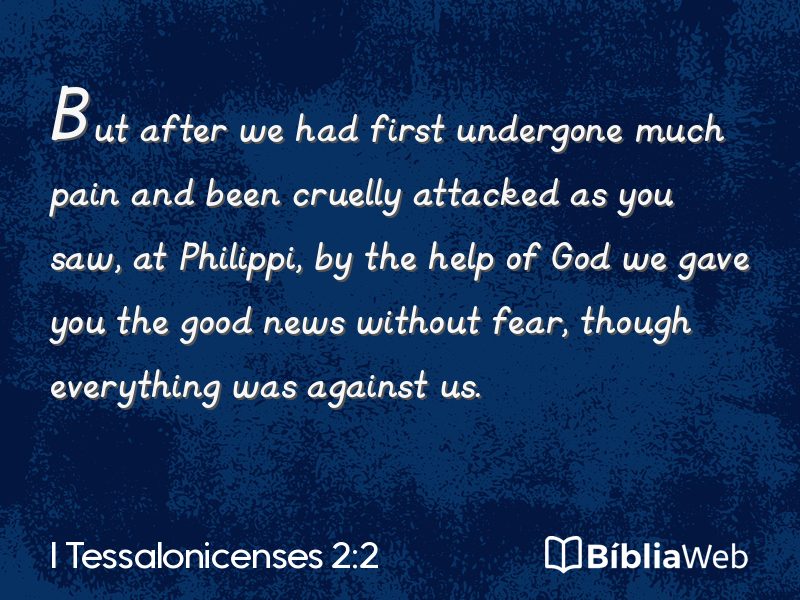 I Tessalonicenses 2:2 em imagem para compartilhar