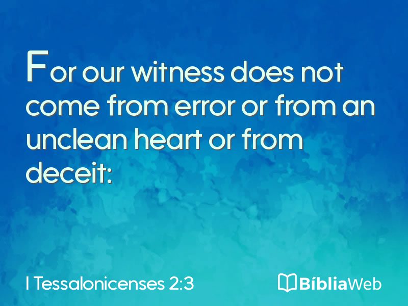 I Tessalonicenses 2:3 em imagem para compartilhar