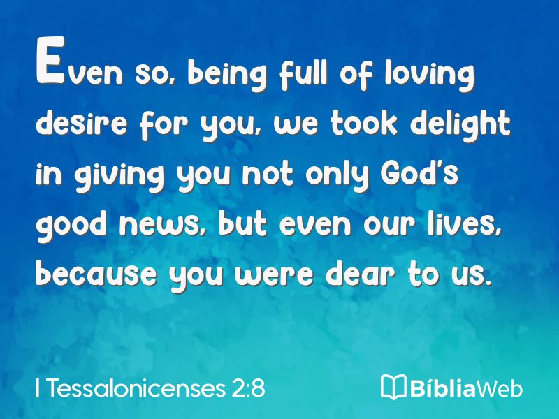 I Tessalonicenses 2:8 em imagem para compartilhar