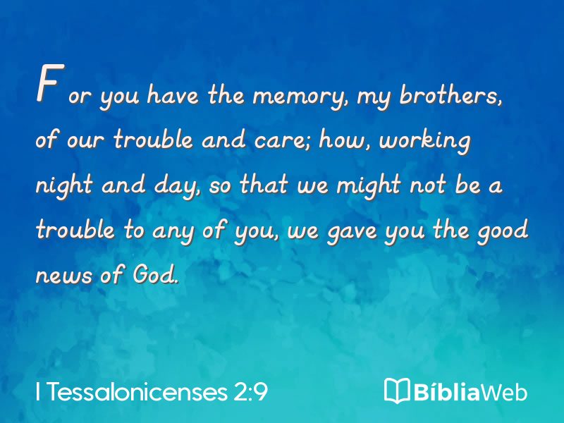 I Tessalonicenses 2:9 em imagem para compartilhar