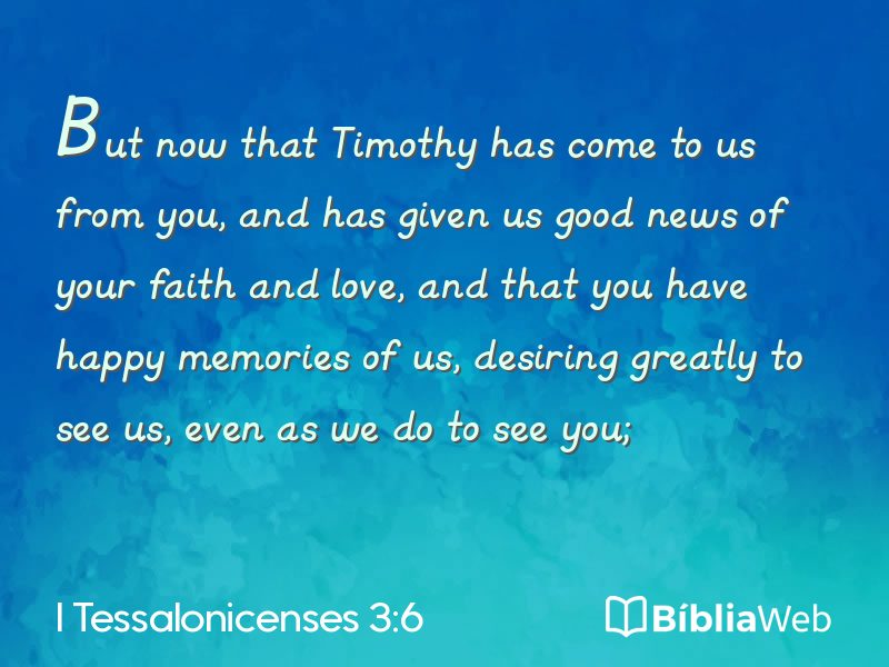 I Tessalonicenses 3:6 em imagem para compartilhar