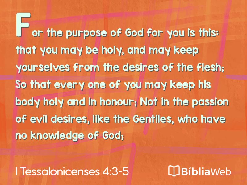 I Tessalonicenses 4:3-5 em imagem para compartilhar