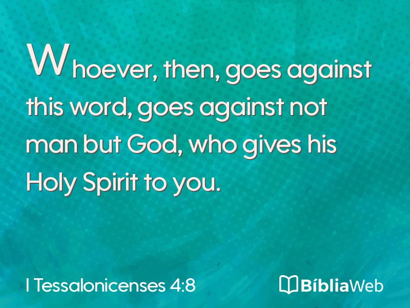 I Tessalonicenses 4:8 em imagem para compartilhar