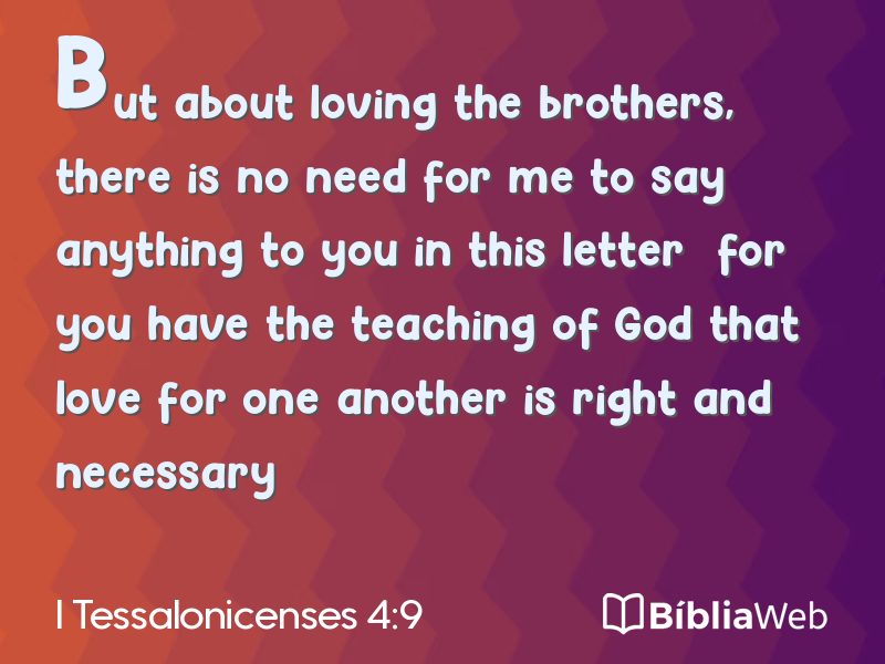 I Tessalonicenses 4:9 em imagem para compartilhar
