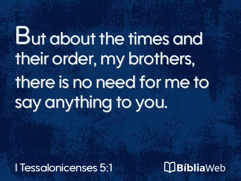I Tessalonicenses 5:1 em imagem para compartilhar