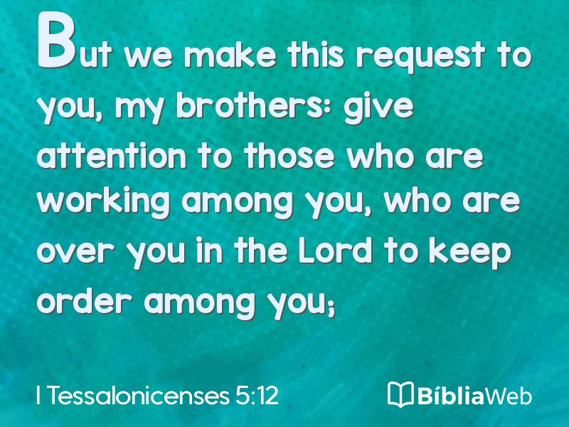 I Tessalonicenses 5:12 em imagem para compartilhar