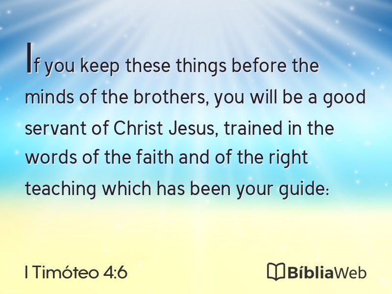 I Timóteo 4:6 em imagem para compartilhar