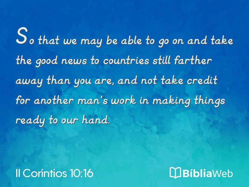II Coríntios 10:16 em imagem para compartilhar