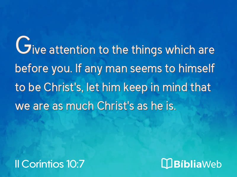 II Coríntios 10:7 em imagem para compartilhar