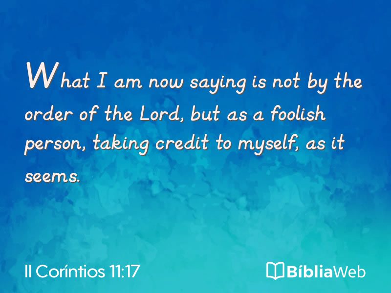 II Coríntios 11:17 em imagem para compartilhar