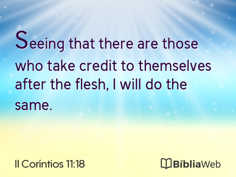 II Coríntios 11:18 em imagem para compartilhar