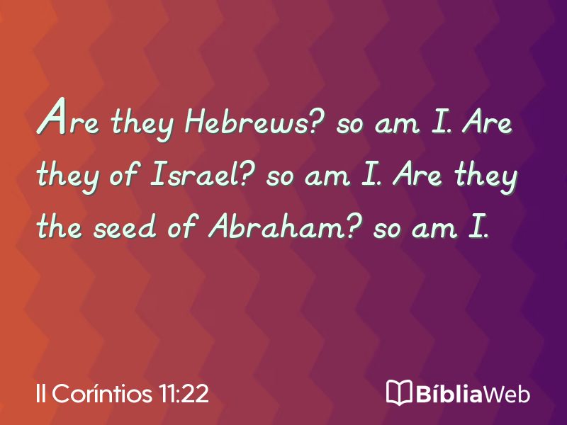 II Coríntios 11:22 em imagem para compartilhar