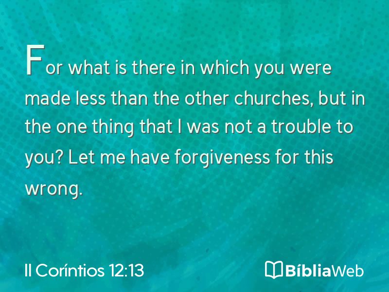 II Coríntios 12:13 em imagem para compartilhar