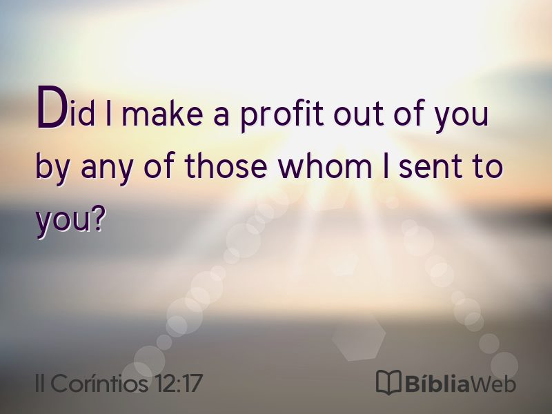 II Coríntios 12:17 em imagem para compartilhar