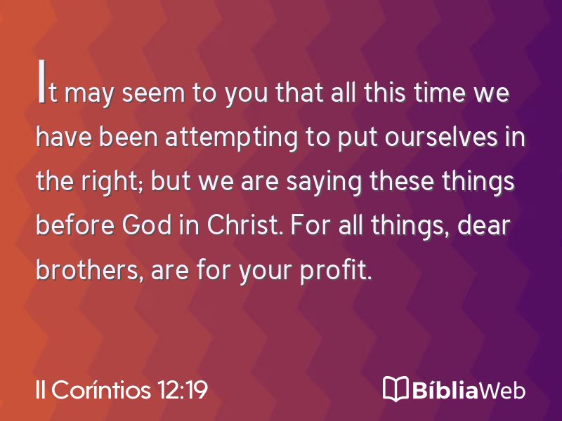 II Coríntios 12:19 em imagem para compartilhar