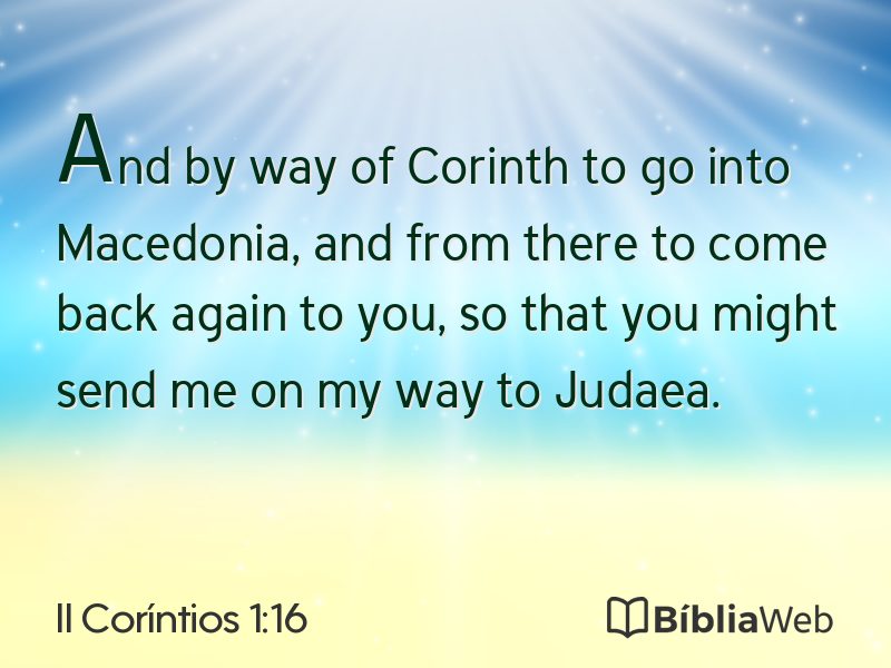 II Coríntios 1:16 em imagem para compartilhar