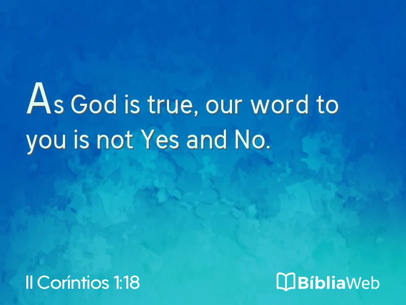 II Coríntios 1:18 em imagem para compartilhar