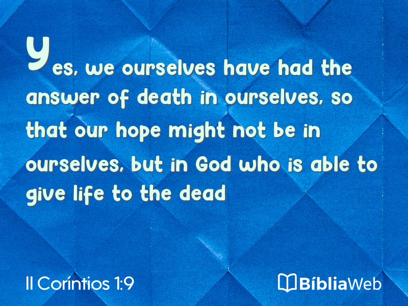 II Coríntios 1:9 em imagem para compartilhar
