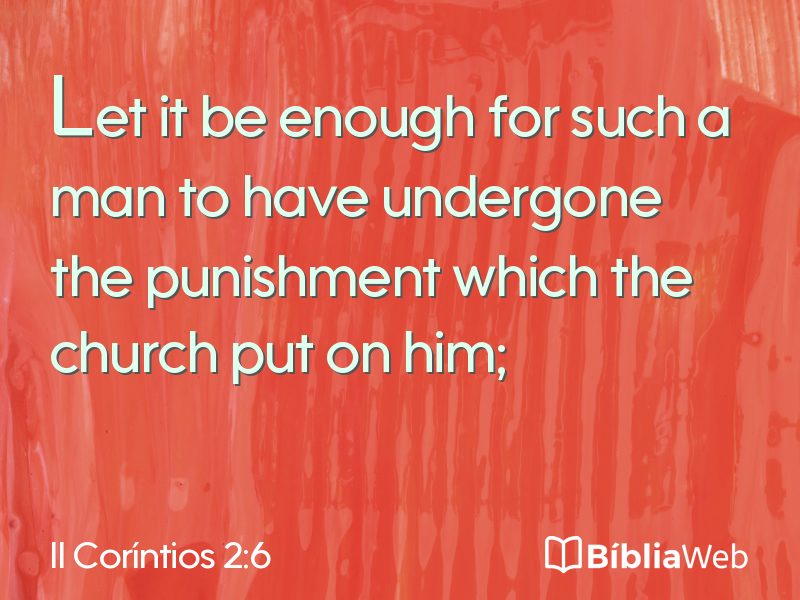 II Coríntios 2:6 em imagem para compartilhar