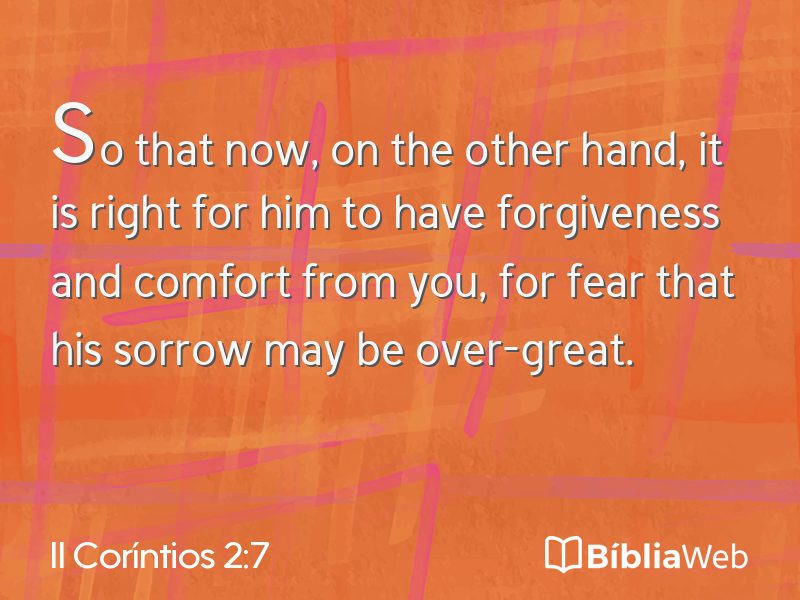 II Coríntios 2:7 em imagem para compartilhar